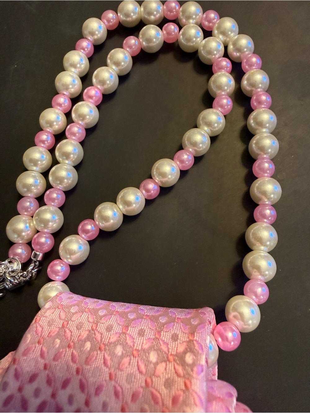 Nuturing Hope - pink Breast Cancer Awareness Necktie Necklace - Picture 4 of 6